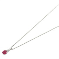 18K白金 紅寶石 鑽石 項鍊 Ruby 3.1g