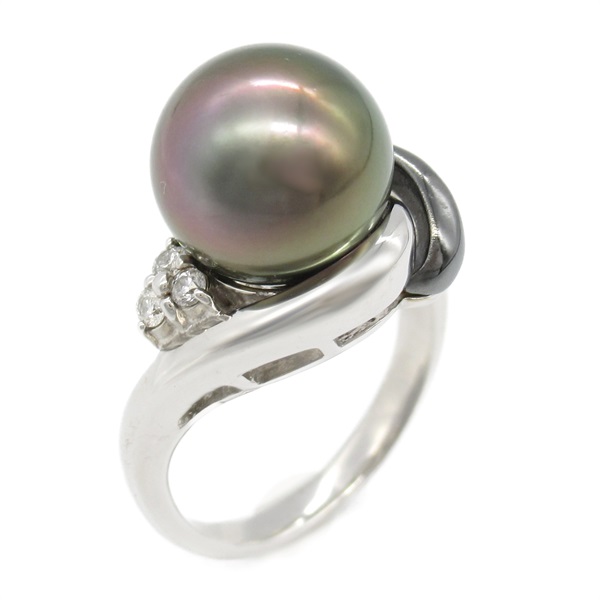 18K白金 Tahiti珍珠 戒指 #14.5