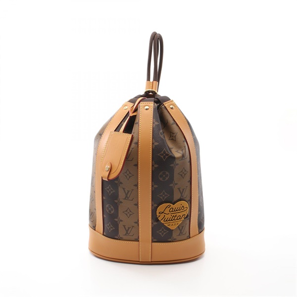 Nigo 棕色 原花帆布 Randonnee 肩背包【LOUIS VUITTON LV 路易威登】  M45968