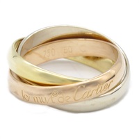 18K 三色三金 Trinity 三環戒指 50【Cartier 卡地亞】