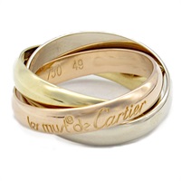 18K 三色三金 Trinity 三環戒指 49【Cartier 卡地亞】