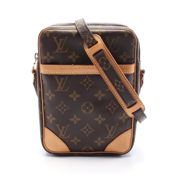 棕色 原花 帆布 Danube 肩背包【LOUIS VUITTON LV 路易威登】 M45266