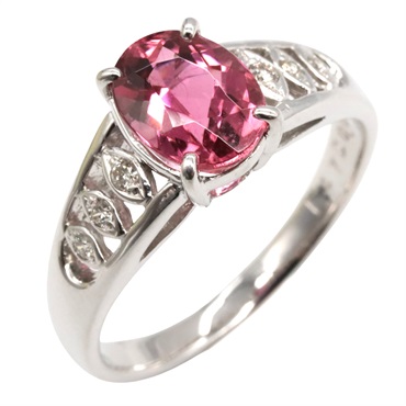 18K白金 碧璽石 鑽石 戒指 14【JEWELRY 無品牌珠寶】