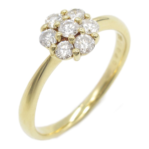 18K黃金 花朵鑽石 戒指 #9.5 Diamond 2.6g