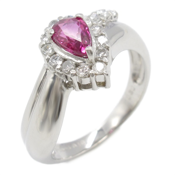 PT900鉑金 紅寶石 鑽石 戒指 #9 Ruby 4.9g