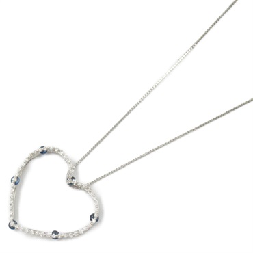 18K白金 藍寶 鑽石 項鍊【JEWELRY 無品牌珠寶】