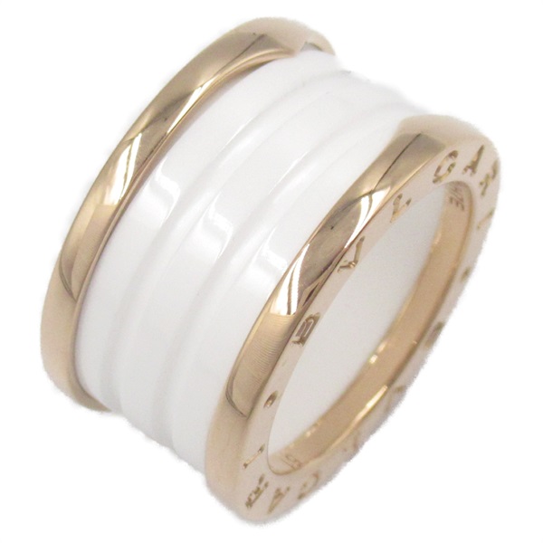 18K玫瑰金 白色 陶瓷 B.zero1 戒指 51【BVLGARI 寶格麗】