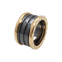 18K玫瑰金 陶瓷 B-zero1 戒指 #50【BVLGARI 寶格麗】