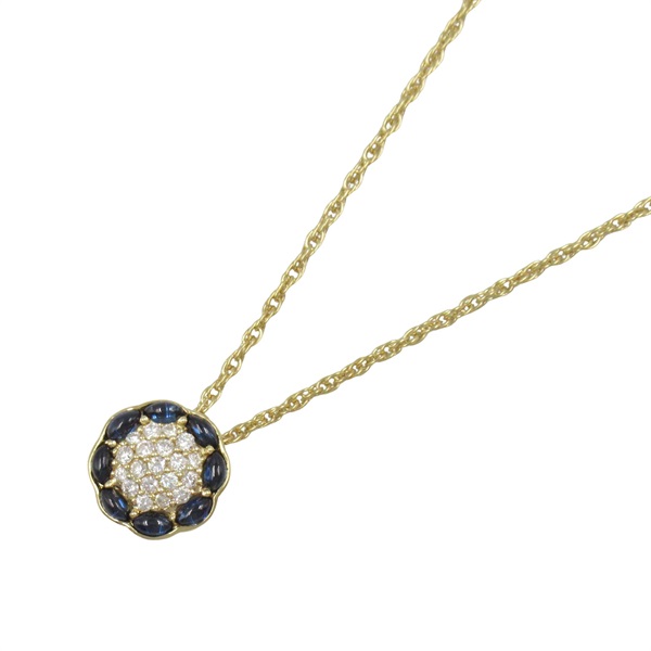鑽石 藍寶石 18K黃金 項鍊【JEWELRY 無品牌珠寶】 Diamond 6.4g