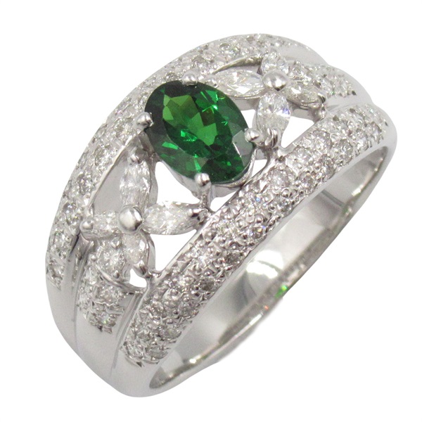 石榴石 鑽石 18K白金 戒指【JEWELRY 無品牌珠寶】 Garnet 9.0g