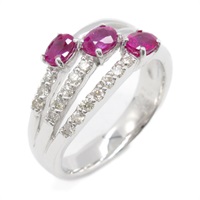 18K白金 紅寶石 鑽石 戒指 7【JEWELRY 無品牌珠寶】 Ruby 4.9g