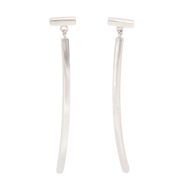 18K白金 T Bar 棒桿 耳環