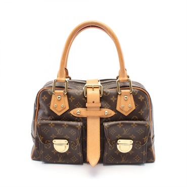 棕色 原花帆布 Manhattan GM 肩背包【LOUIS VUITTON LV 路易威登】 M40025