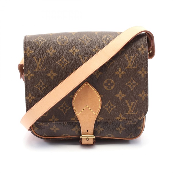 棕色 原花 帆布 Cartouchiere MM 肩背包【LOUIS VUITTON LV 路易威登】 M51253