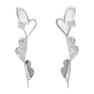 18K白金 鑽石耳環【JEWELRY 無品牌珠寶】