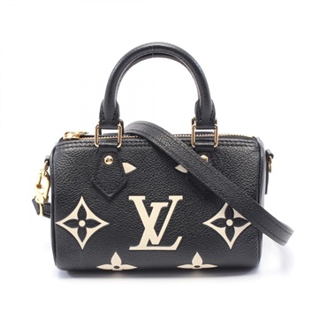 Nano Speedy 波士頓包 黑色/米色 原花壓紋牛皮【LOUIS VUITTON LV 路易威登】 M81456