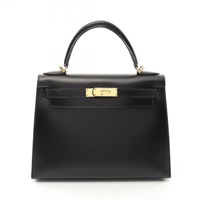 黑色 BOX牛皮 Kelly 28 凱莉包 兩用包 □D刻 金釦【HERMES 愛馬仕】 001848CC
