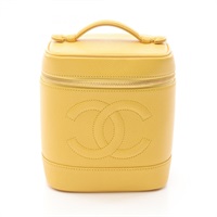 黃色 荔枝牛皮 COCO Mark Vanity 手提包【CHANEL 香奈兒】