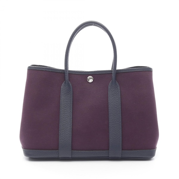 紫色 帆布 Negonda牛皮 Garden Party 30 TPM 手提包 Y刻【HERMES 愛馬仕】