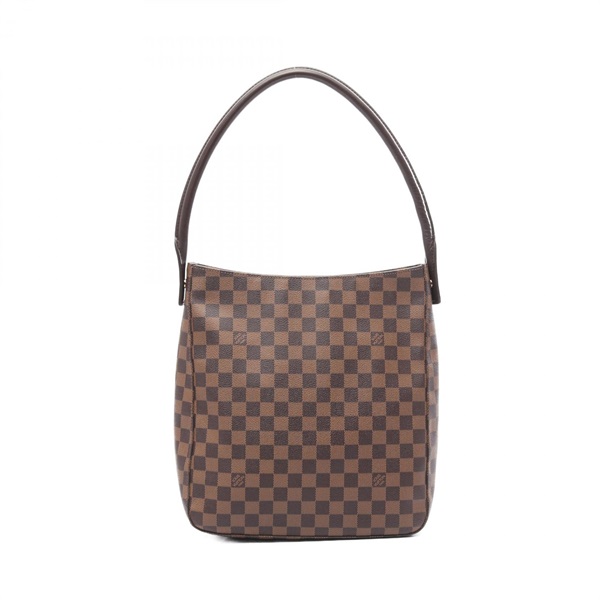 棕色 棋盤格帆布 Looping GM 肩背包【LOUIS VUITTON LV 路易威登】 N51144