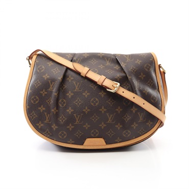 LOUIS VUITTON LV 路易威登 Menilmontant MM 肩背包 棕色 原花帆布 M40473