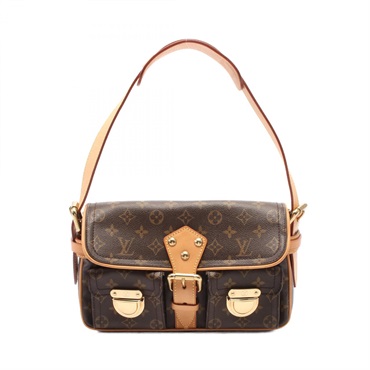 棕色 原花帆布 Hudson PM 肩背包【LOUIS VUITTON LV 路易威登】 M40027