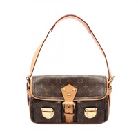 棕色 原花帆布 Hudson PM 肩背包【LOUIS VUITTON LV 路易威登】 M40027
