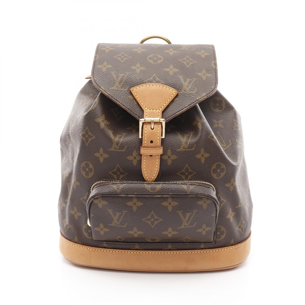 棕色 原花 帆布 Montsouris MM 後背包【LOUIS VUITTON LV 路易威登】 M51136