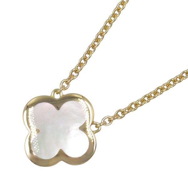 Pure Alhambra 18K 黃金 白色貝母 吊墜項鍊【Van Cleef ＆ Arpels 梵克雅寶】