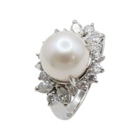 PT850 鉑金 珍珠 鑽石 戒指 #11 Pearl 7.7g