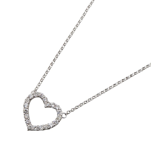 18K白金 愛心鑽石 項鍊【JEWELRY 無品牌珠寶】 Diamond  3.8g