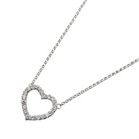 18K白金 愛心鑽石 項鍊【JEWELRY 無品牌珠寶】 Diamond  3.8g