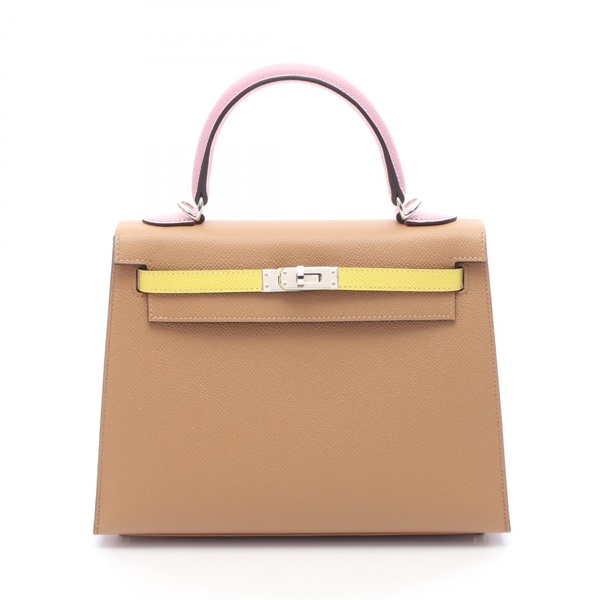 棕色 Epsom牛革 Kelly 25 凱莉包 两用包 B刻 銀扣【HERMES 愛馬仕】
