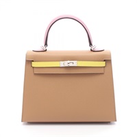 棕色 Epsom牛革 Kelly 25 凱莉包 两用包 B刻 銀扣【HERMES 愛馬仕】