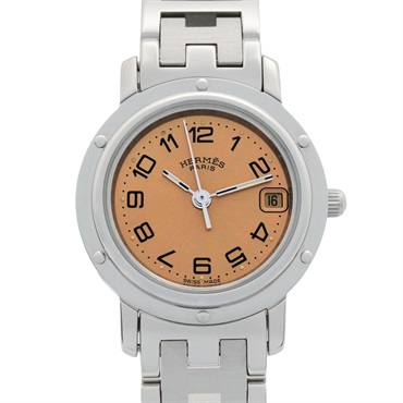 粉色錶盤 不鏽鋼 Clipper 腕錶【HERMES 愛馬仕】 CL4.210