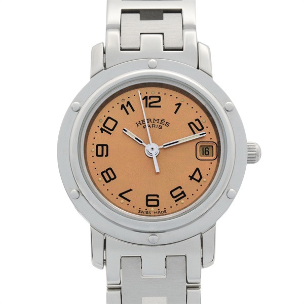 粉色錶盤 不鏽鋼 Clipper 腕錶【HERMES 愛馬仕】 CL4.210