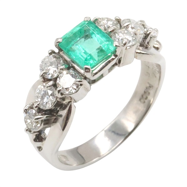 祖母綠鑽石 PT900 鉑金戒指【JEWELRY 無品牌珠寶】 Emerald 7.28g