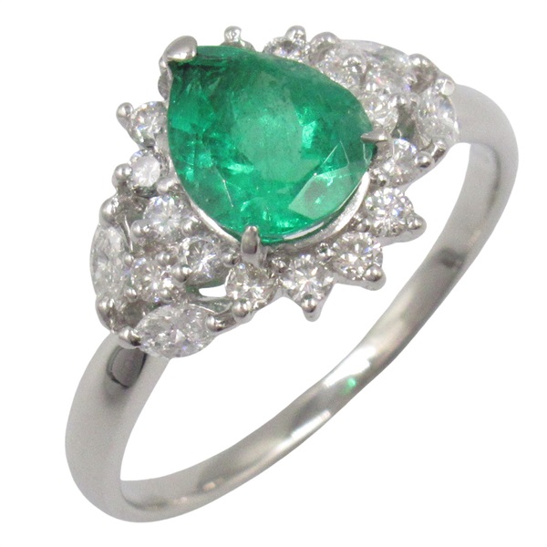 祖母綠 鑽石 PT900鉑金 戒指【JEWELRY 無品牌珠寶】 Emelard 5.9g