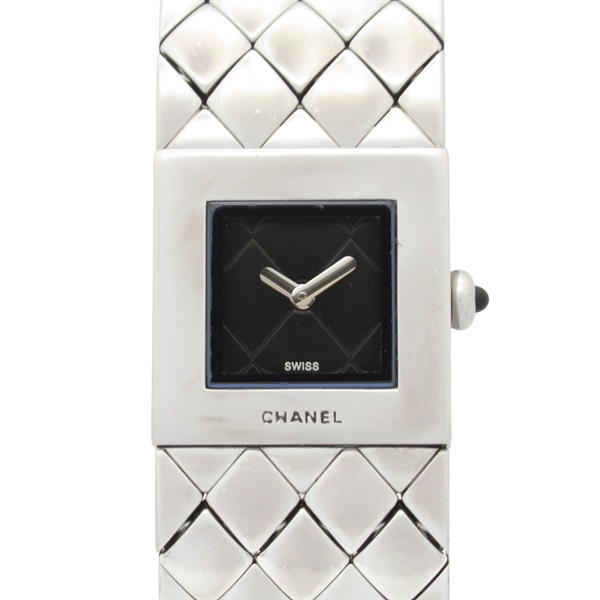 黒色錶盤 Matelasse 不鏽鋼 腕錶【CHANEL 香奈兒】 H0009