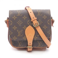 棕色 原花 PVC塗層帆布 Cartouchiere PM 肩背包【LOUIS VUITTON LV 路易威登】 M51254