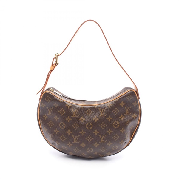 棕色 原花 帆布 Croissant MM 肩背包【LOUIS VUITTON LV 路易威登】 M51512
