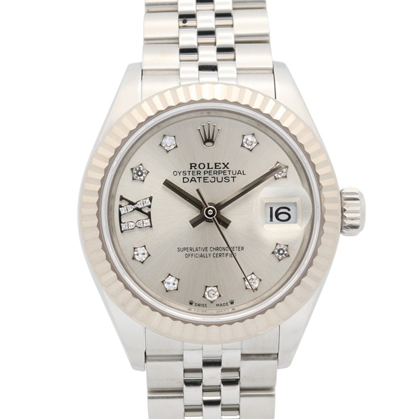 銀色錶盤 18K白金 不鏽鋼 Lady-Datejust 28 腕錶【ROLEX 勞力士】 279174G