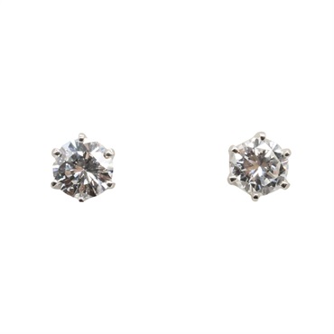 鑽石 18K白金 耳環【JEWELRY 無品牌珠寶】 Diamond 1.0g