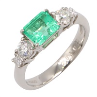 祖母綠 鑽石 PT900鉑金 戒指【JEWELRY 無品牌珠寶】 Emerald 4.5g