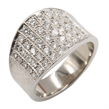 PT900鉑金 鑽石 寬版戒指 11【JEWELRY 無品牌珠寶】 Diamond 12.0g