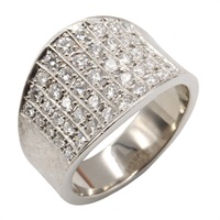 PT900鉑金 鑽石 寬版戒指 11【JEWELRY 無品牌珠寶】 Diamond 12.0g