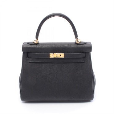 黑色 Togo牛革 Kelly 25 凱莉包 两用包 B刻 金扣【HERMES 愛馬仕】 044624CC