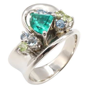 祖母綠 PT900鉑金 戒指【JEWELRY 無品牌珠寶】 Emerald 15.2g