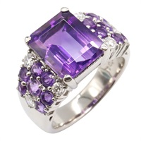 紫水晶 鑽石 PT900鉑金 戒指【VERITE】 Amethyst 11.8g
