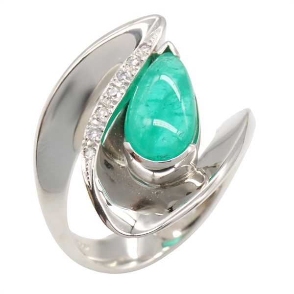 祖母綠 鑽石 PT900鉑金 戒指【JEWELRY 無品牌珠寶】 Emerald 10.5g